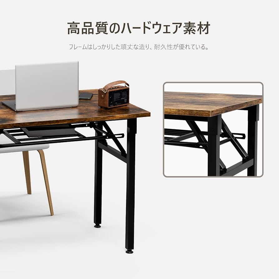 ☆折りたたみデスク 大理石柄 組み立て不要　コンセント　USB 新品 通販インテリア/住まい/日用品 - 折りたたみデスク 大理石